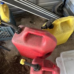 Assorted Plastic Gas Cans 