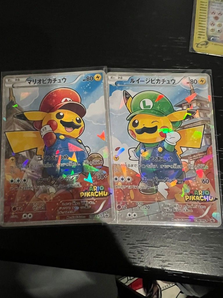 Mario & Luigi Pikachu Pokemon Cards