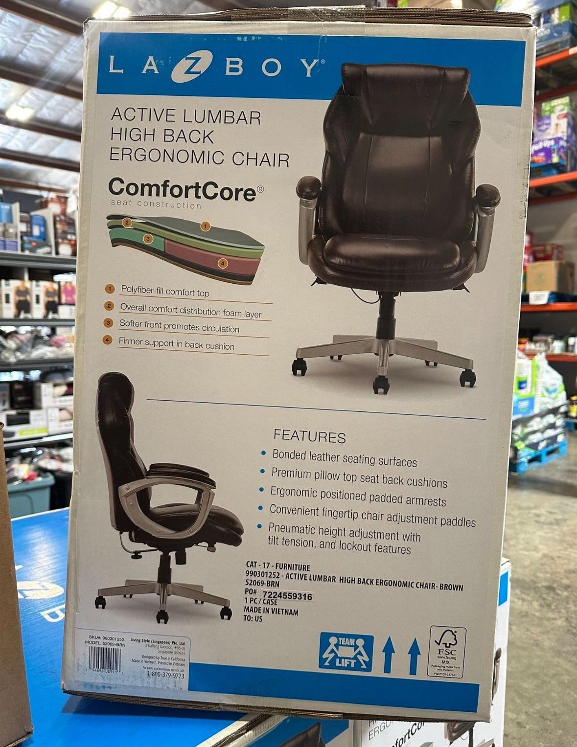 LA Z Boy Active Lumbar High Back Ergonomic Office Chair Brand New