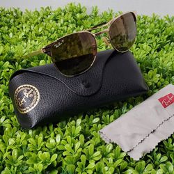 Rayban Sunglasses Men's Gold Brown Lens Signet New 
