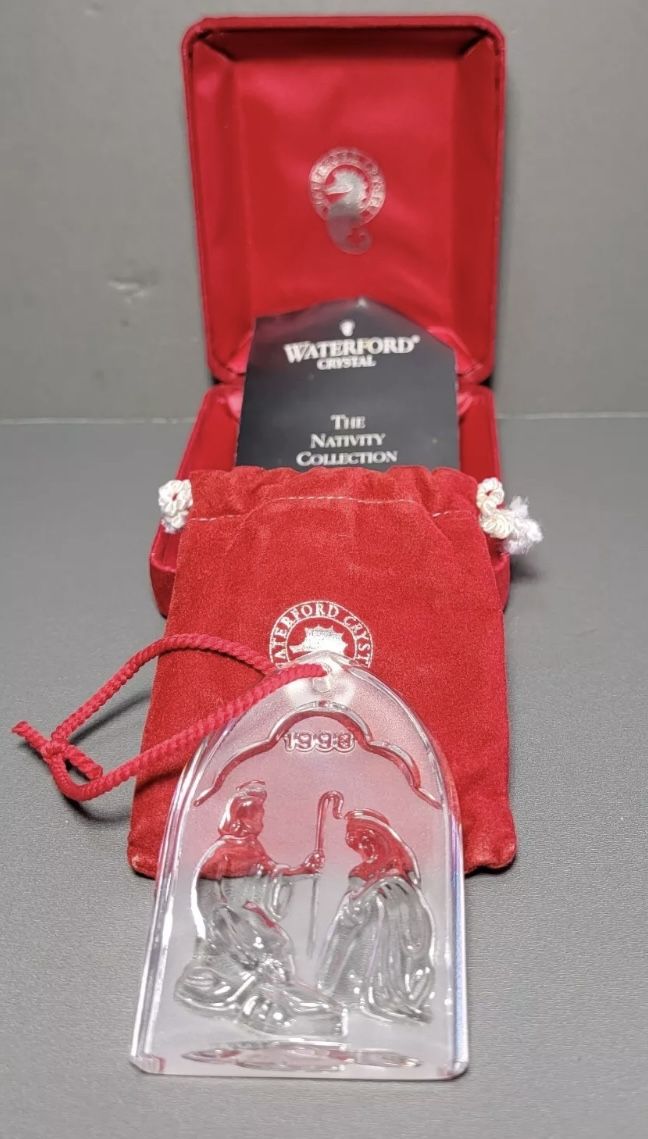 Waterford Crystal 1998 Holy Family The Nativity Collection Crystal Ornament