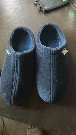 Navy Blue Wool Felt Slippers size 10