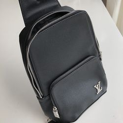 Louis Vuitton Avenue sling bag Body Bag Taiga Black M30443 Men