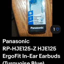 Panasonic RP-HJE125-Z HJE125 ErgoFit In-Ear Earbuds (Turquoise Blue)

BRAND NEW