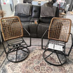 Swivel Rocking Chair Set (2)