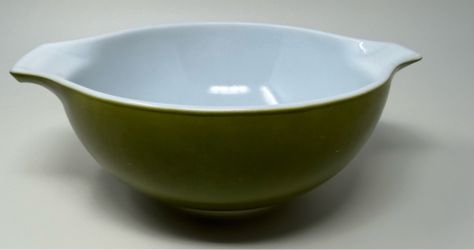 Vintage Pyrex #443 Olive Army Green 2.5 Qt. Cinderella Mixing Bowl