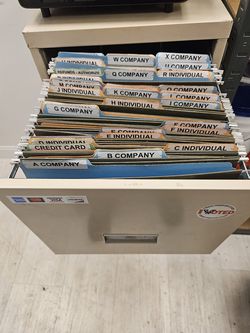 3 drawer 15 X 40 file cabinet with file folders