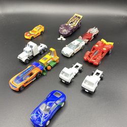 Lot Of 10 Hot Wheels Mojorette Vintage Die Cast Race Cars , Trucks