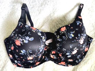 🚨🚨NWT Victoria's Secret Padded Push-Up Bra 38D Black Floral Underwire Smooth🚨🚨