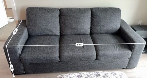 Living Spaces Gray Sofa Couch – $250 (Milpitas / 95035)