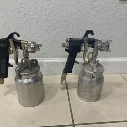 Two Mastercraft air powered Siphon Feed Spray Gun . One New One Used . Good Condition .