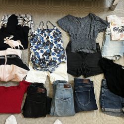 Lot Girls Clothes (Abercrombie, Hollister, Justice, Roxy, Op)
