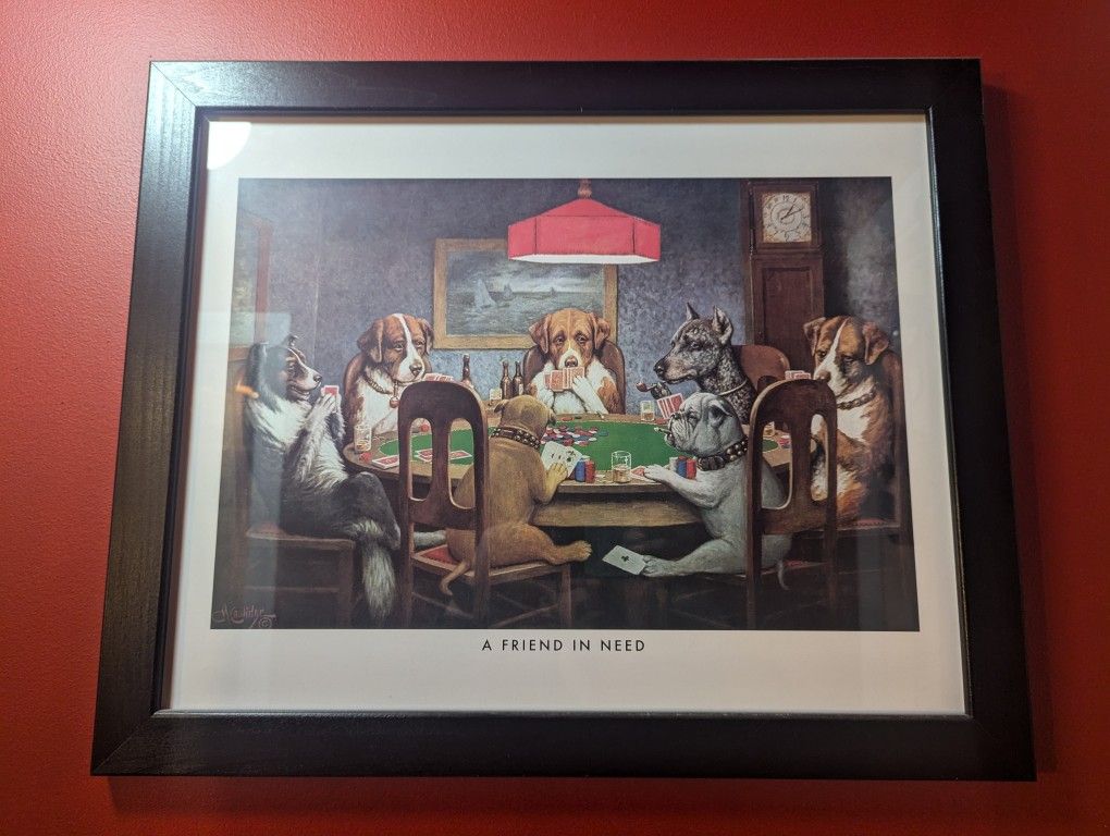 Dogs Playing Poker Framed Art Print