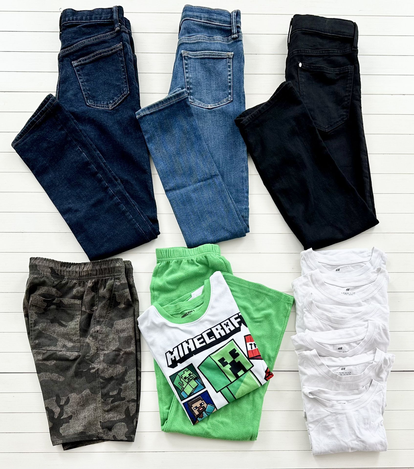 Bundle Of Boys Clothes Jeans, Shorts, T-Shirts, Pj’s, Under Shirts