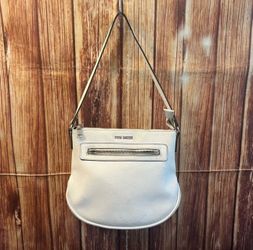 Steve Madden Women’s Faux Leather Textured White Shoulder Bag
