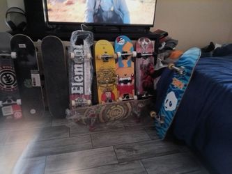 Got some new skateboards 50 each elements a punked pokemon skateboard a element cruiser for 70.