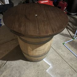 Whiskey Barrel Table