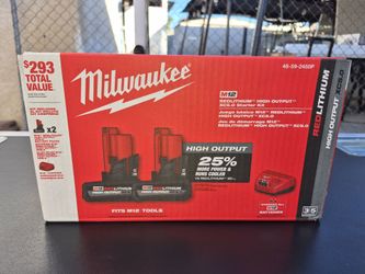 Milwaukee m12,kit  2 batteries 5.0 1 charger brand new