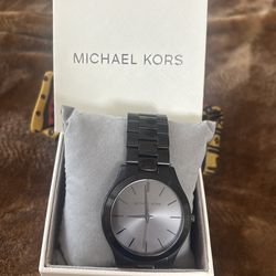 Michael Kors Black Stainless Steel Watch with Box