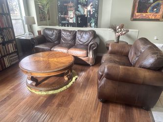 Leather Sofa / Loveseat Cocktail / Side Tables