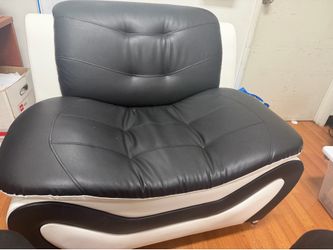Faux leather accent chair