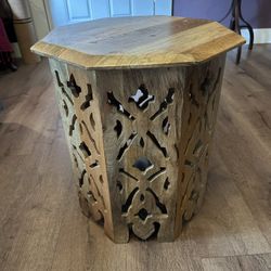 Boho Wood Side Table