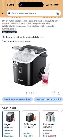 EUHOMY Portable Countertop Ice Maker Machine