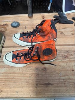 Converse Chuck Taylor All Star High Tops | Men’s Size 9 | Orange/Black Limited Graphic  Description: Authentic Converse Chuck Taylor All Star high-top