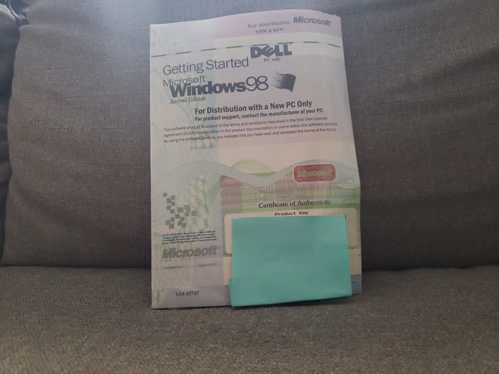 Windows 98 Unopened, New Cd Key