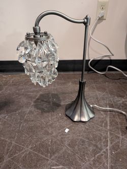 Chandelier Style Table Lamp with Clear Prisms