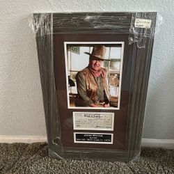 12 X 20 John Wayne Actor Canceled Check Replica Double Matted Frame $ 35.00