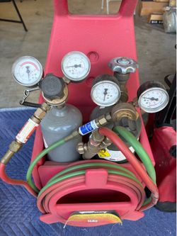 Complete Welding Setup - Flux-Core Welder, Oxy-Acetylene Torch, Helmets & Gear