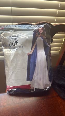 Halloween costume- Adult Hooded Cobalt Cape