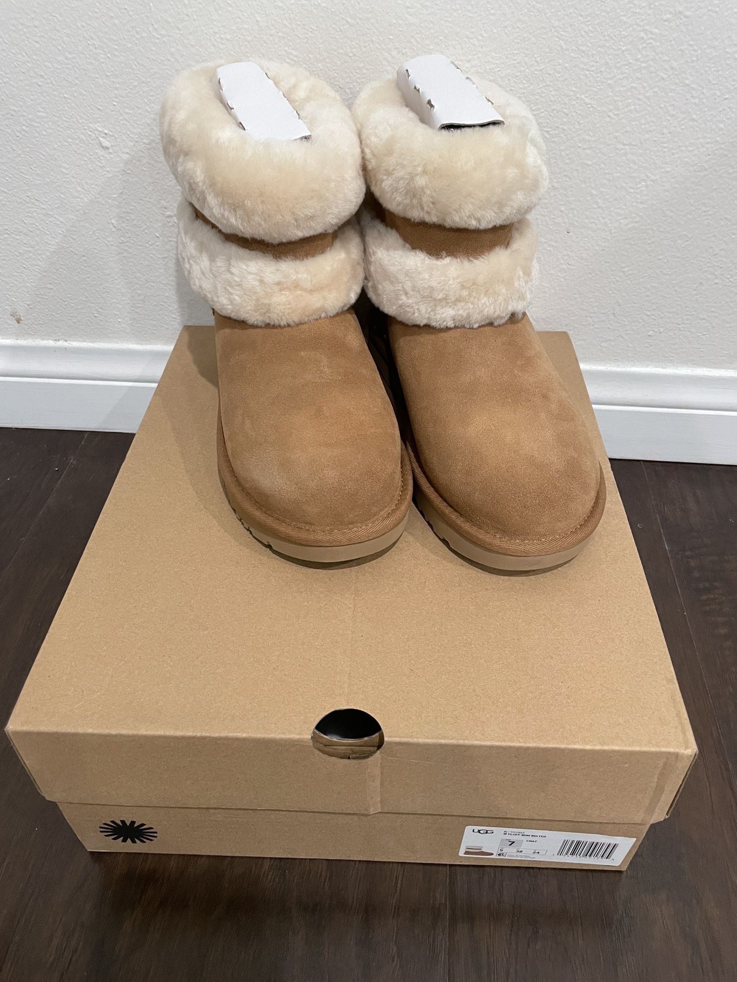 UGG w/ Fluff Mini Belted Boots