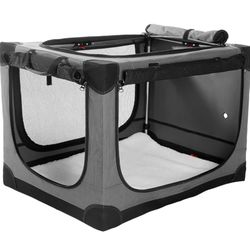 196) 30 Inch Collapsible Travel Dog Crate for Medium Large Dogs, Portable