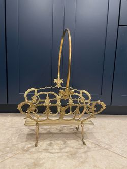 Vintage Hollywood Regency Brass Magazine/Newspaper/Log Holder
