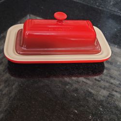 NEW Le Creuset Red Stoneware Butter Dish