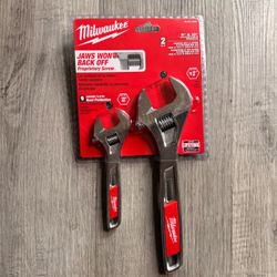 Milwaukee 6 inch and 10 inch Adjustable Wrench Set