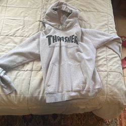 thrasher hoodie grey