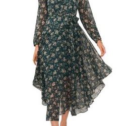 Vince Camuto Green Floral Dress Bnwt Small 