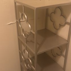 Gold metal decorative shelving unit- accent storage 