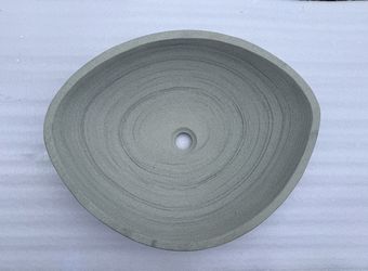 New, never-installed Stone Forest Akrotiri vessel sink, model C125 GSN