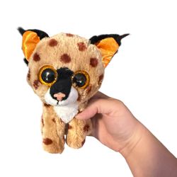 Ty Beanie Boos “Buckwheat” the Lynx – Plush w/ Glitter Eyes (Small Size)