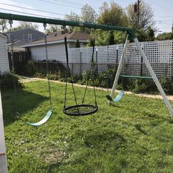 Swing set- Little Brutus Metal Swing Set -Backyard discovery. 