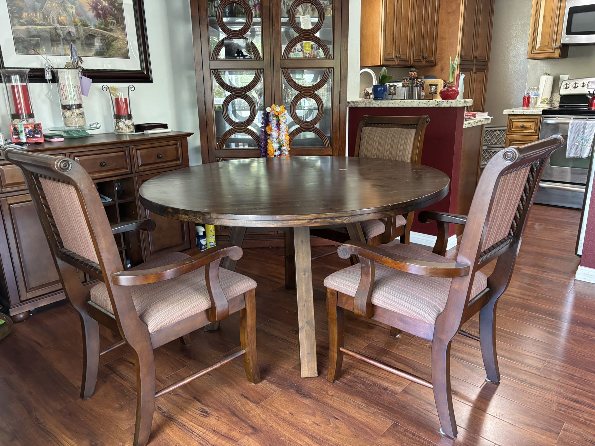 54” Dining Room Table With 4 Chairs 