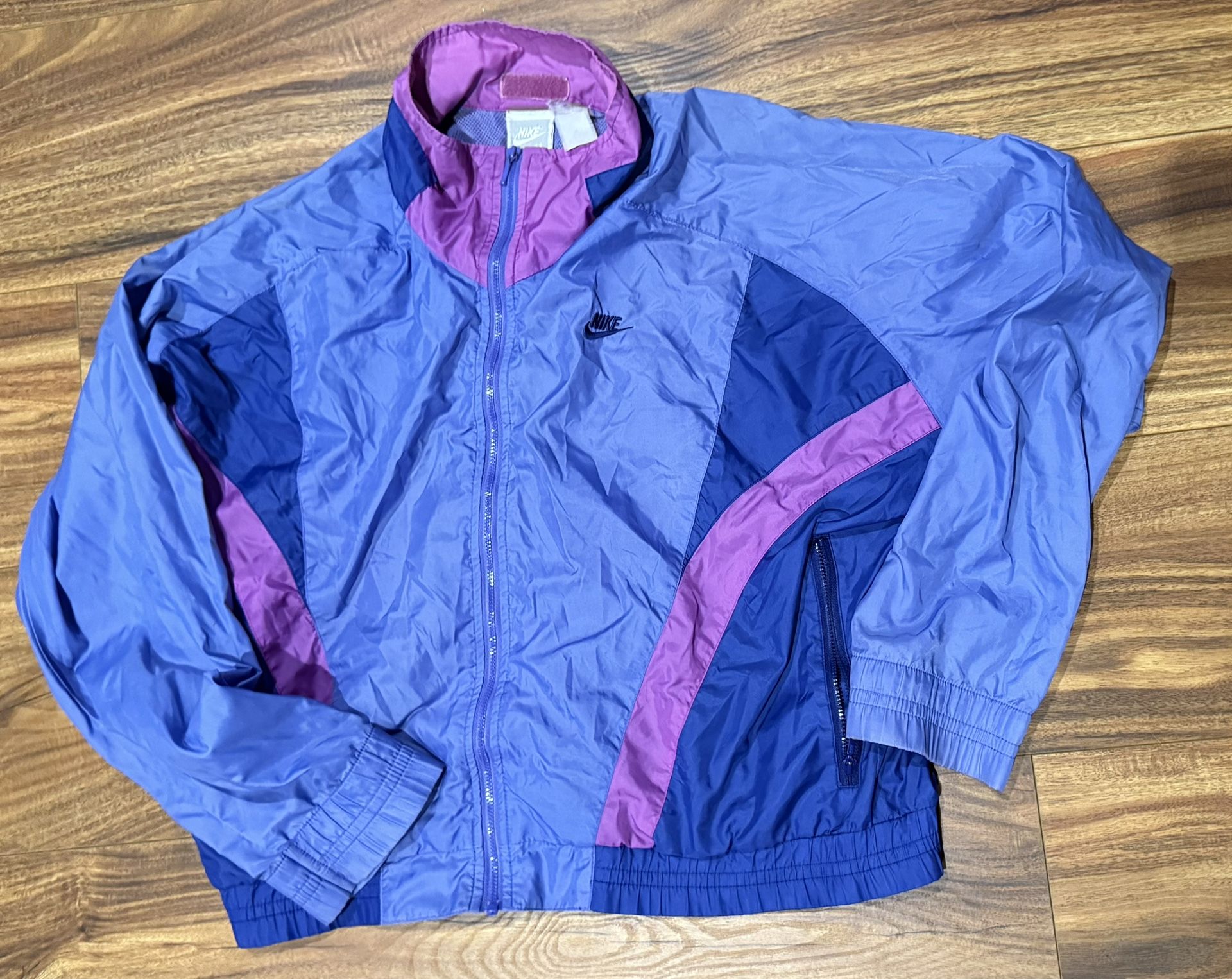 Vintage Retro 80s Nike Womens Purple Pink Blue Grey Tag Jacket M