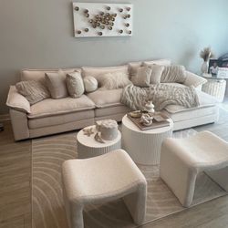 Teddy White Sectional Couch 