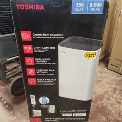 Toshiba
8,000 (DOE) BTU Portable Air Conditioner Cools 350 sq. ft. with Dehumidifier and Remote Control in White
