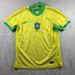 Nike Brazil 2024 Men’s Size Small Yellow Home Stadium Soccer Jersey #7A