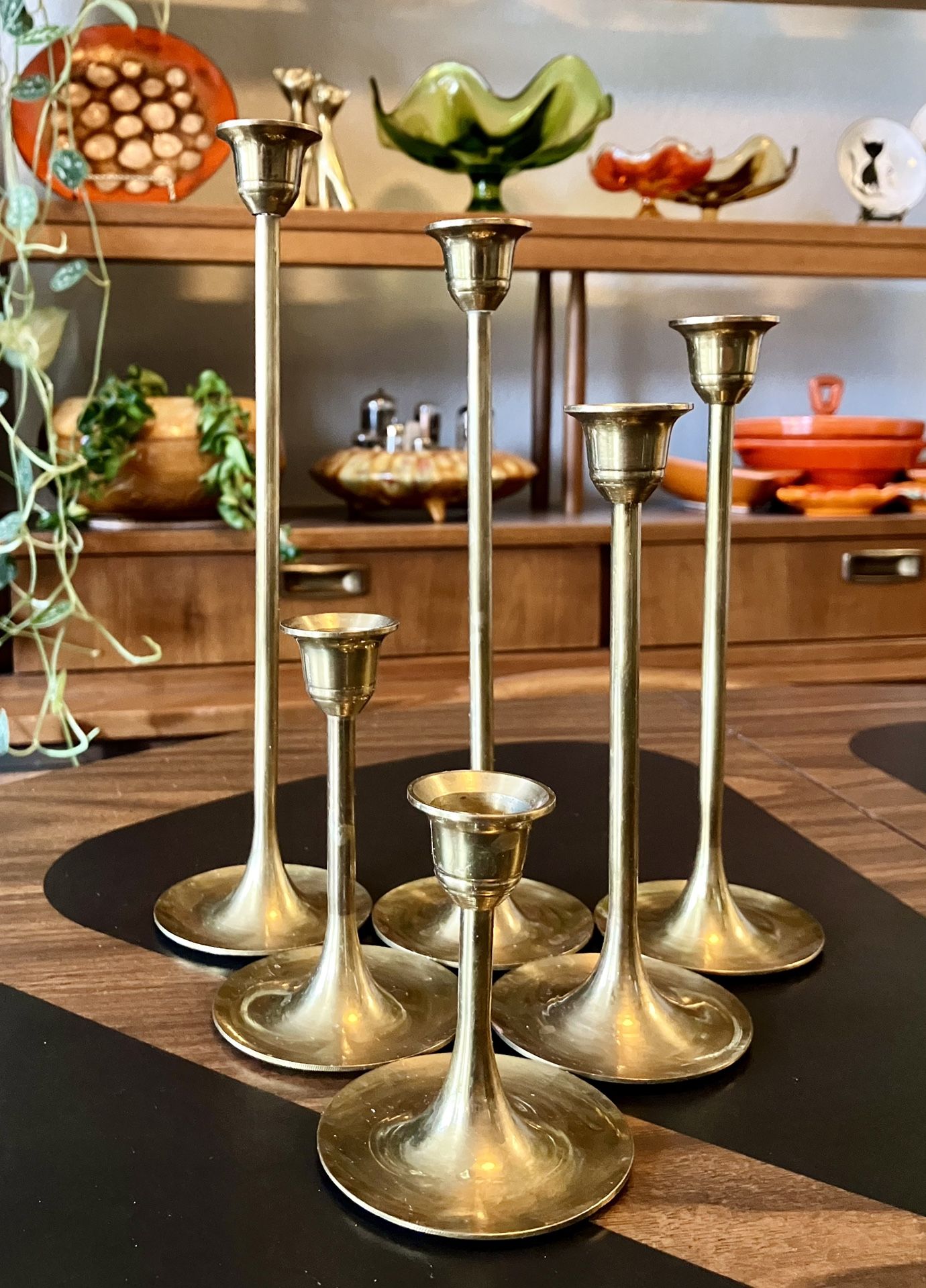 Mid Century Modern Vintage Brass Candlesticks/Candle Holders